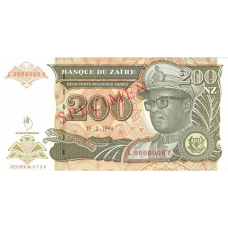 P62S Zaire - 200 N. Zaires Year 1994